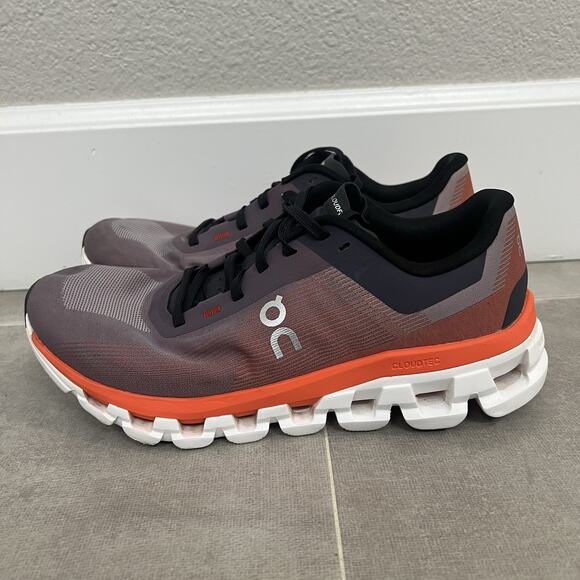 On Cloudflow 4 Womens 7.5 Orange Athletic Running Outdoor Comfort Sneakers Shoes